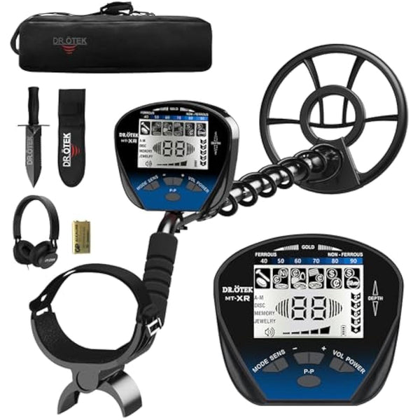 DR.ÖTEK Metal Detector for Adults Professional, Lightweight, Pinpoint & Exclusive Memory Mode, Higher Accuracy, IP68 Waterproof Coil, Bigger Backlit LCD Display, New Advanced DSP Chip