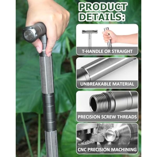 aiGear Tactical Stick/Trekking Poles | Aluminum Hiking Poles with Adjustable Height | 5/6/7/8 Tubes Trekking Poles | for Women Men Backpacking Outdoor Hiking Camping | Grey