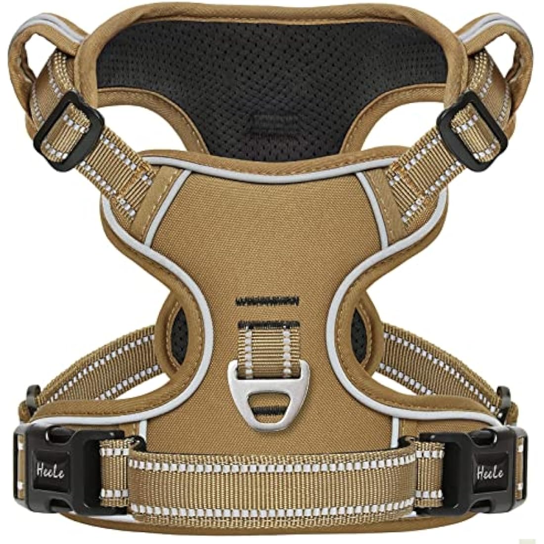 HEELE Dog Harness Small No Pull with Soft Handle Reflective Puppy Harness Adjustable, Black, XS
