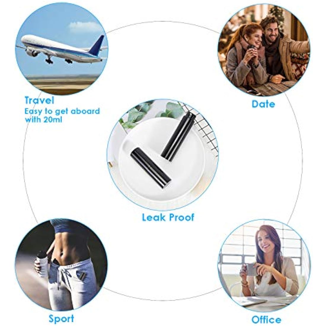 Faireach Perfume Atomiser Refillable 20ML Travel Aftershave Dispenser Spray Bottle Empty Leak Proof