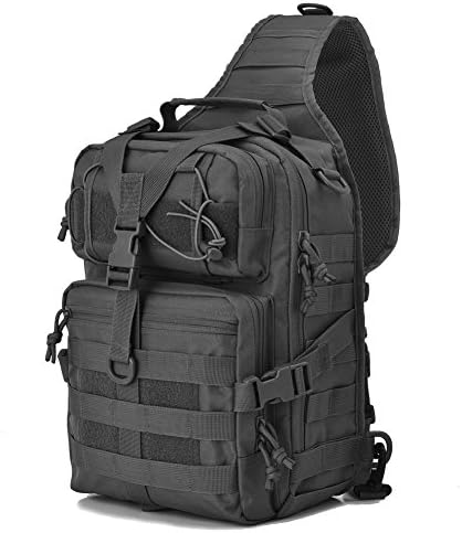 Gowara Gear Tactical Sling Bag Pack Military Rover Shoulder Sling Backpack (Black)