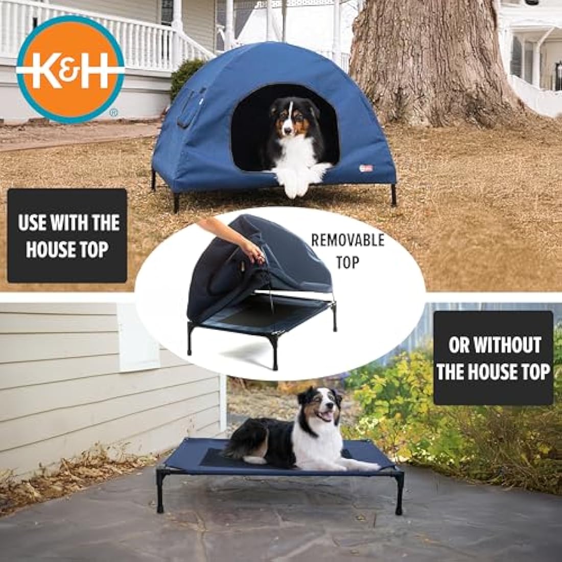 K&H Pet Products Original Pet Elevated Bed for Dogs/Cats, Medium, Blue