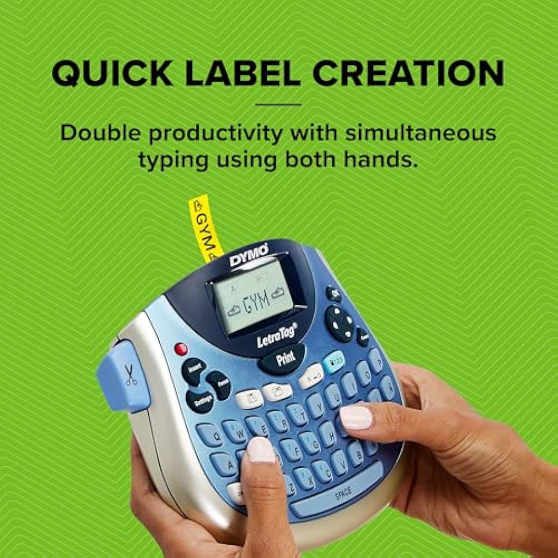 Dymo LetraTag LT-100T Label Maker | Portable label printer with QWERTY keyboard | Silver | Ideal for the office or at home
