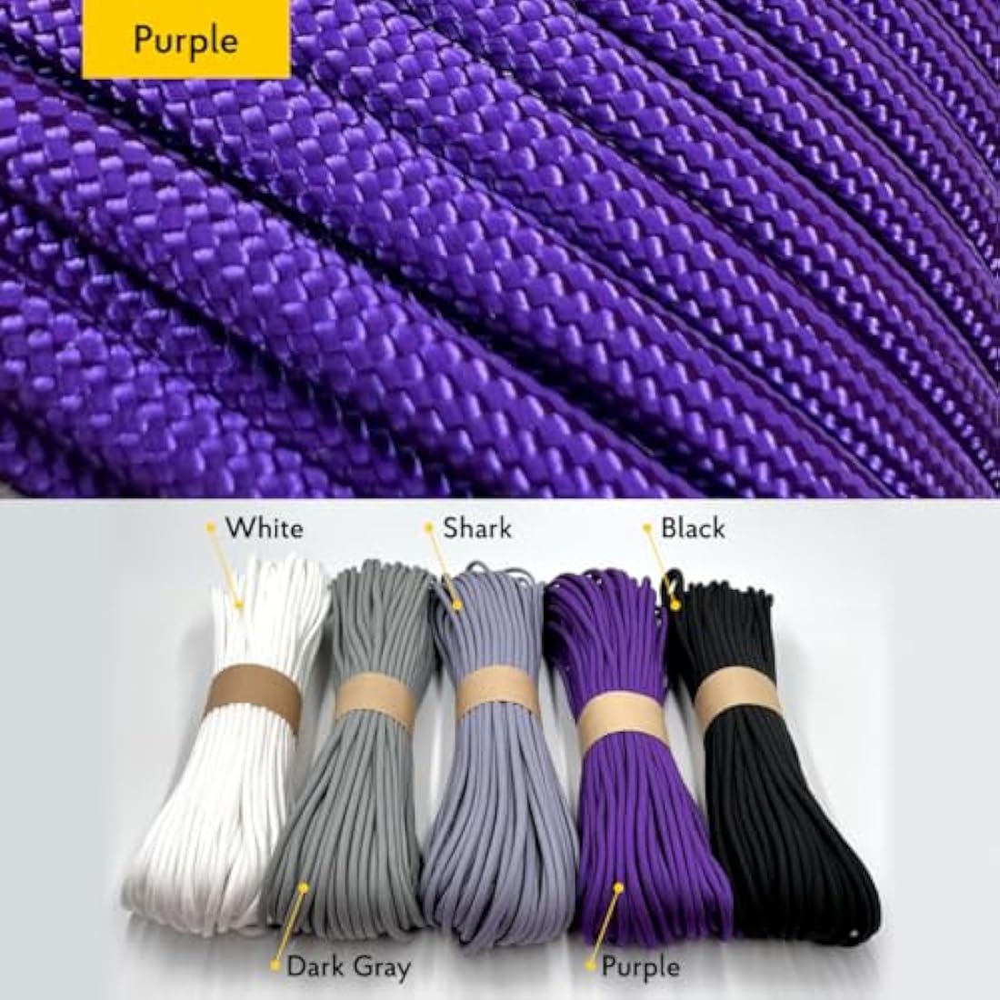 EdcX Paracord 4mm, 35+ Solid Colors (10m, 15m, 30m, 50m, 100m, 300m) | Ideal for Crafting, DIY, Camping, Survival, Outdoor | 100% Nylon Rope 4mm | Tactical Cord 550 Type III