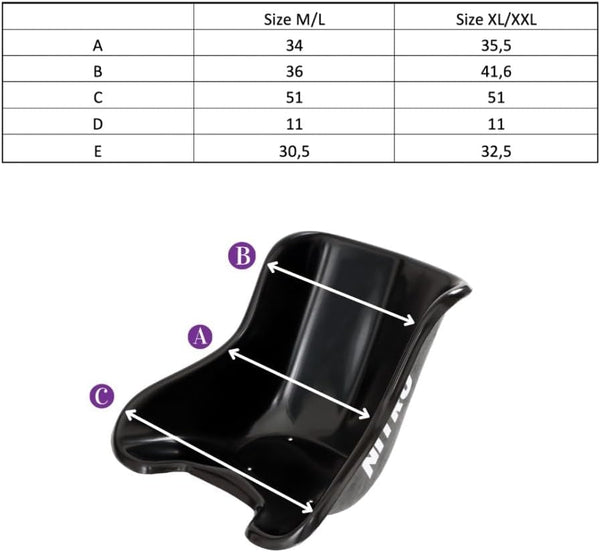 OPLITE NitroKart - Professional Fibreglass Karting Bucket Seat (Size M/L) Designed by Professionals for Competition