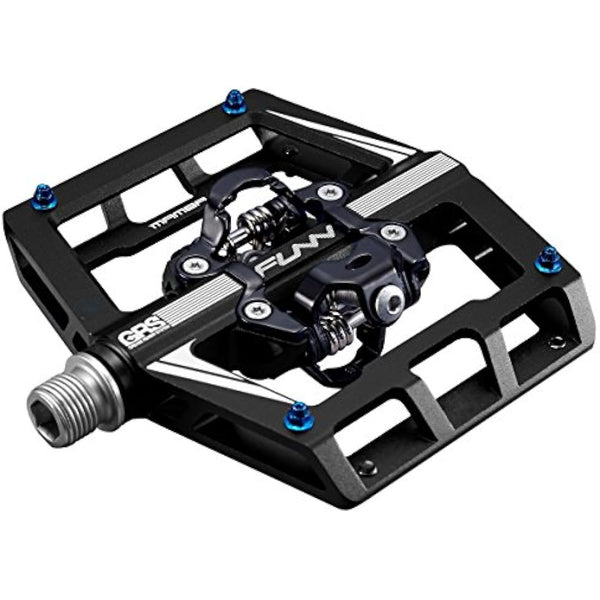 Funn Mamba Mountain Bike Clipless Pedals, Double Sided Clip Wide Platform MTB Pedals, Compatible with SPD Cleats, 9/16-Inch CrMo Axle Bicycle Pedals for MTB/BMX/Gravel Cycling