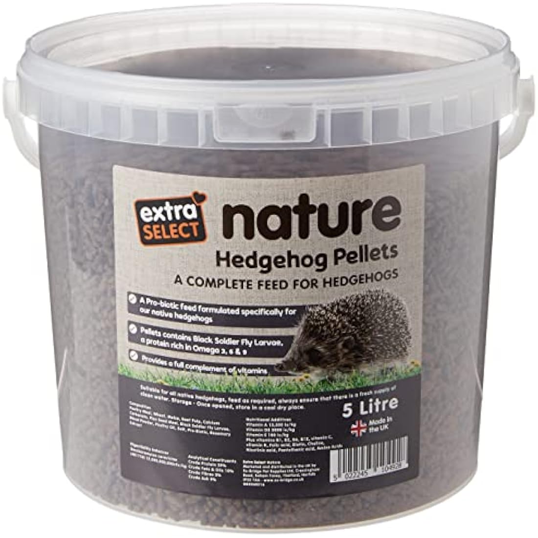 Extra Select "Nature" Complete Hedgehog Pellet Food Tub, 5 Litre