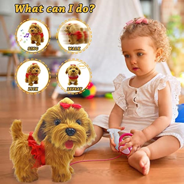 Jaydear Plush Puppy Toy, Electronic Dog Toy for Kids, Interactive Toy -Walks/Barks/Shake Tail/Talk, Stuffed Animals Cute Dog Toys Soft Gift for Christmas, Easter, Birthday, Age 3 4 5 6 7+ Years Old