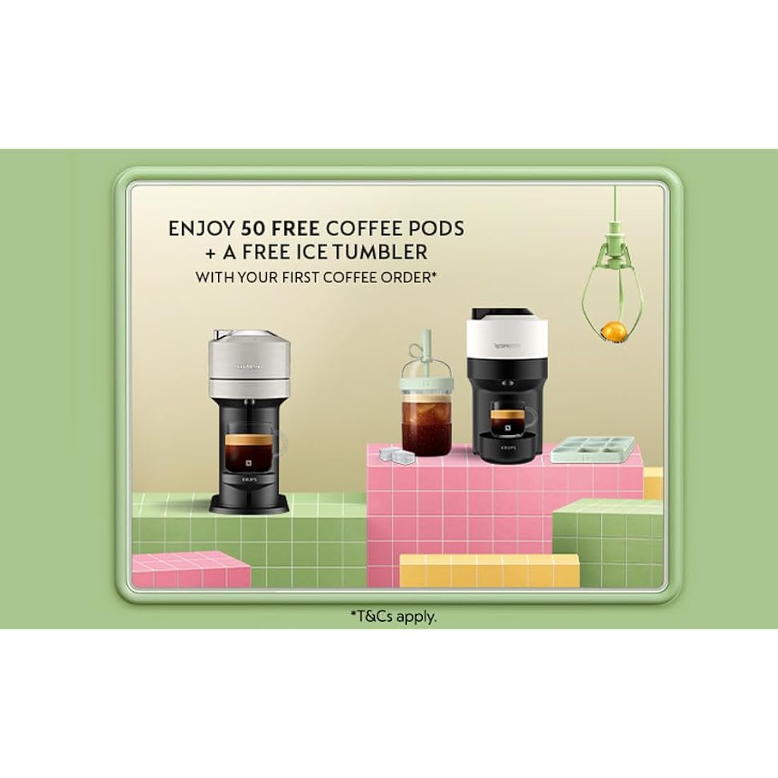 Nespresso Krups Vertuo pop coffee pod machine, Lilac