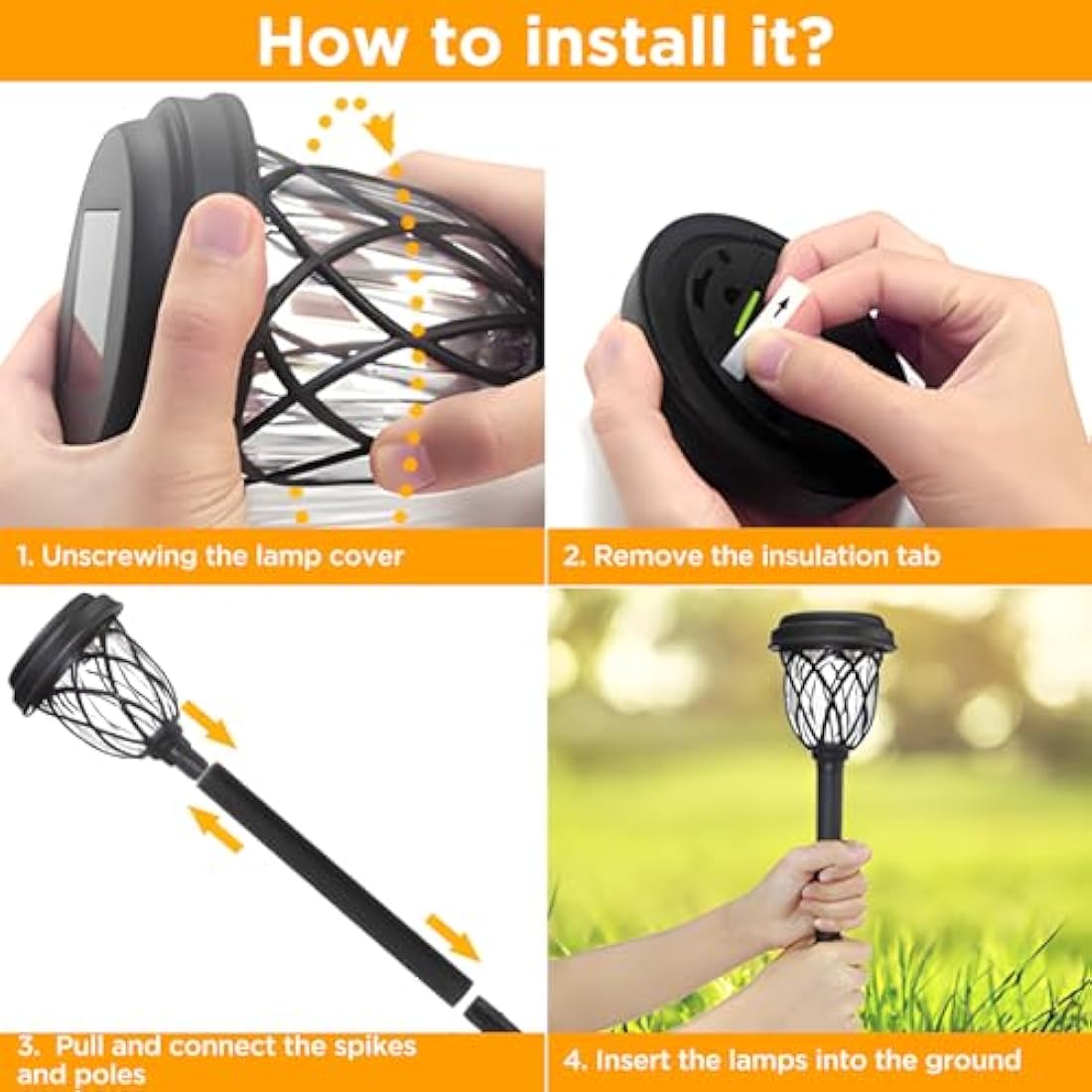 HELESIN Garden Lights Solar Powered, 10 Pack Solar Light Outdoor Waterproof, LED Solar Path Lights, Solar Powered Outdoor Light for Patio/Lawn/Walkway/Landscape Decoration