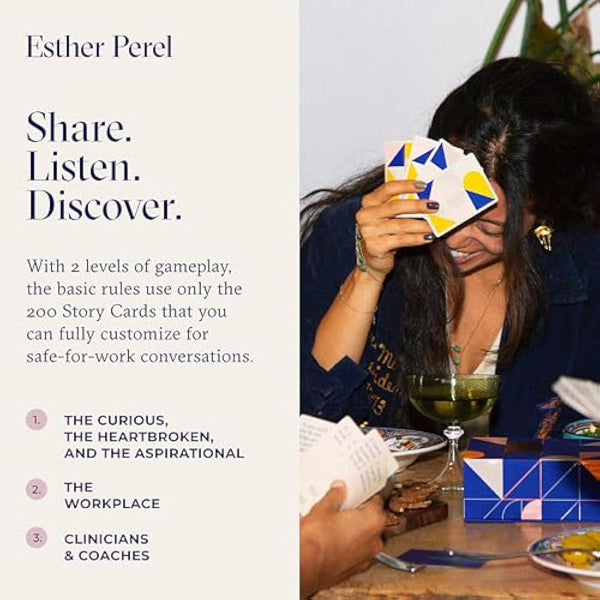 ESTHER PEREL Where Should We Begin? A Game of Stories - Conversation Cards for Couples & Friends - Interactive Game with 200 Prompt Cards - 2-6 Player - Card Games for Couples & Date Night