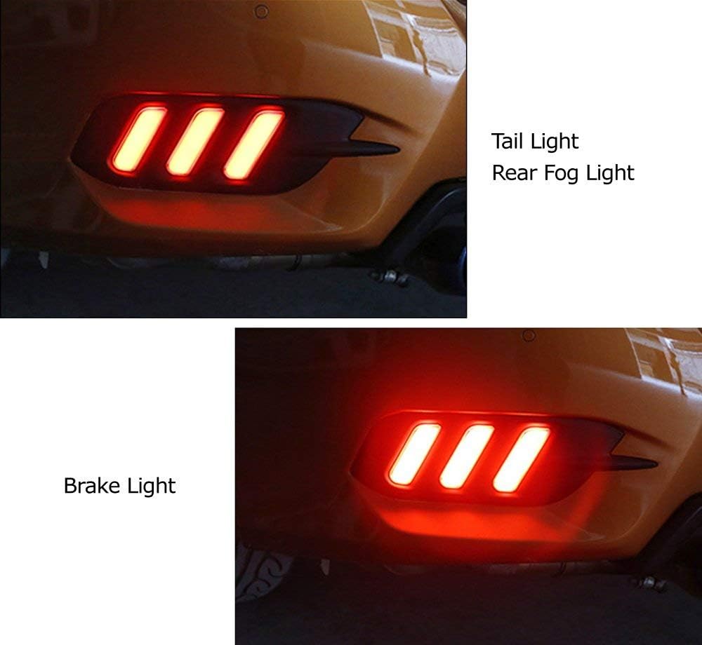 iJDMTOY JDM Fluid Style Red LED Rear Bumper Reflector, Rear Fog Light Kit Compatible With 2016-up Civic Sedan (Excluding Hatchback)