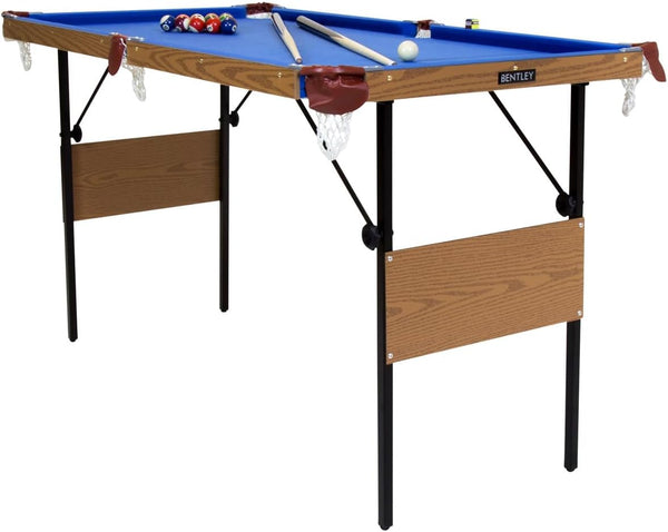 Charles Bentley 4ft 6in Blue Pool Games Table Including Balls & 2 Cues