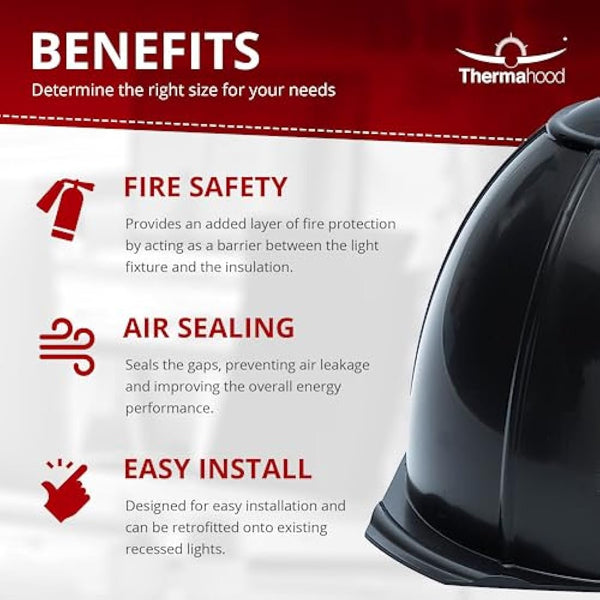 Thermahood - TH 140-10no Pack - Covers for Downlighter Ceiling Lights and Spotlights - Aids Energy Efficiency, Pack of 10