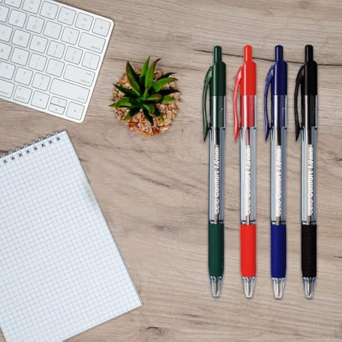 Cello Assorted Coloured Ballpoint Pens - Premium Retractable Biro Pens with Ergonomic Grip, Medium Point 1.0mm, Pack of 12 - Ideal for Office, School & Home Writing Multicolour pens