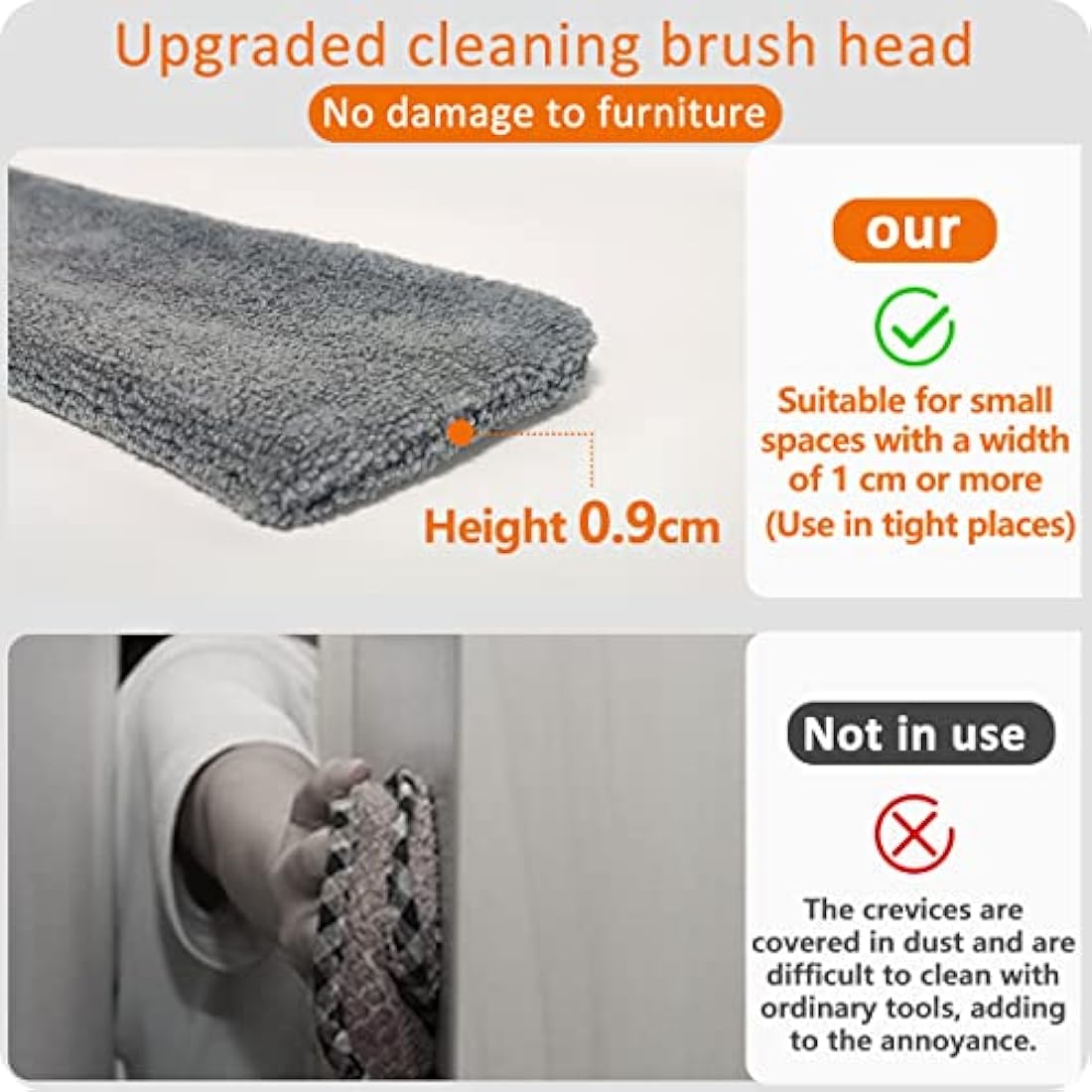 Feather duster 5PCS kit with 30-100 inch telescopic extension pole, detachable bendable and reusable gap hand crevice brush for cleaning dust cobwebs on high ceiling fans lights blinds cars furniture