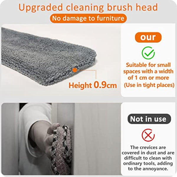 Feather duster 5PCS kit with 30-100 inch telescopic extension pole, detachable bendable and reusable gap hand crevice brush for cleaning dust cobwebs on high ceiling fans lights blinds cars furniture