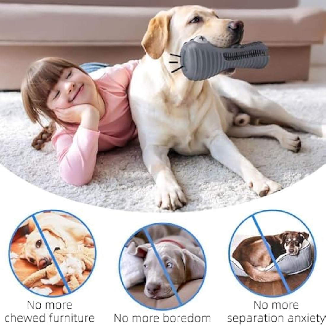 HETOO Dog Chew Toys, Indestructible Tough Durable Dog Toothbrush Toys For Aggressive Chewers Dogs Dental Care Teeth Cleaning, Gifts for Dogs