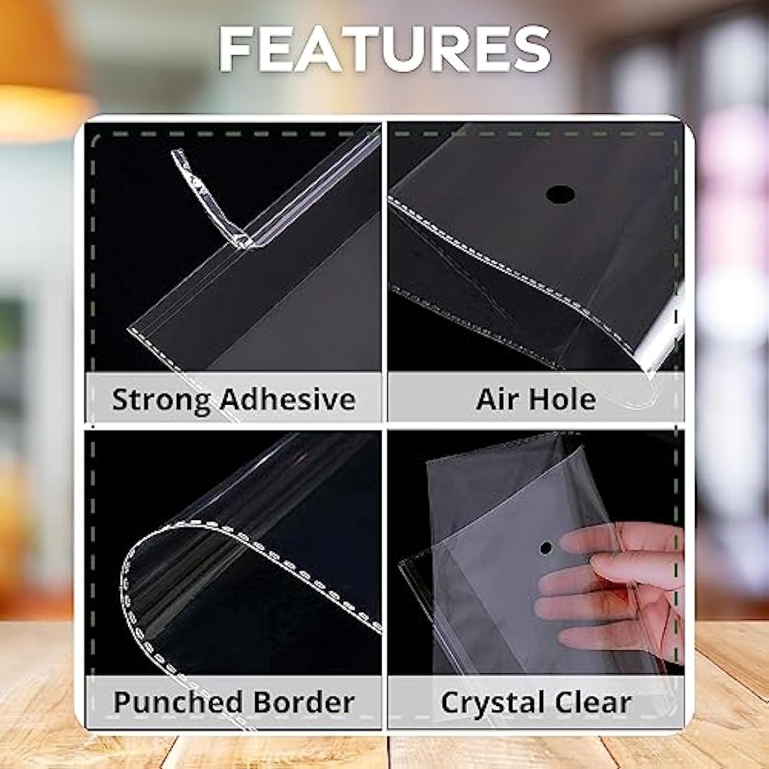 JeeJaan® 100 Pcs of T-Shirt Storage Protection 15 x 20 in Opp Mailing Bags 380 x 508 mm Polythene Bags with Safety Warning