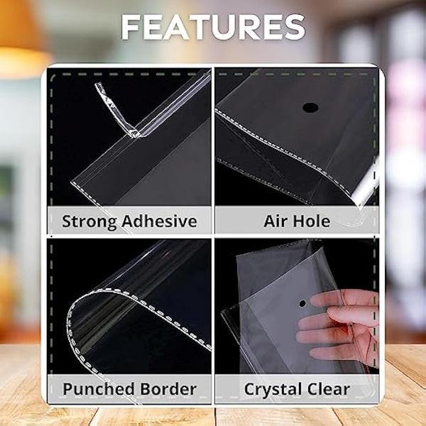 JeeJaan® 100 Pcs of Shirt Packaging Bags 12 x 16 in Clear Garment Bag 305 x 405 mm Polypropylene Bags