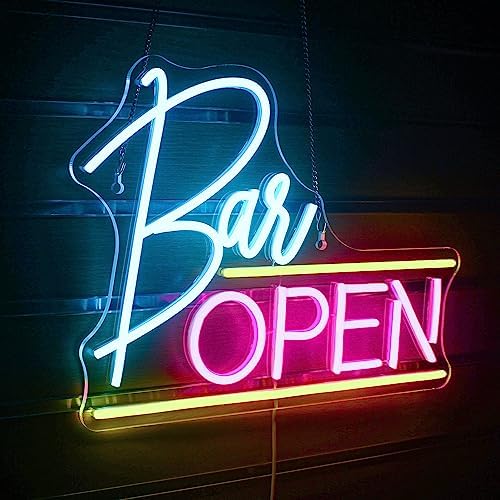 ineonlife Open Neon Signs Pink Blue LED Neon Light for Business Light up Sign for Bar, Salon, Store, Cafe, Shop, Club, Open Sign for Wall Decor