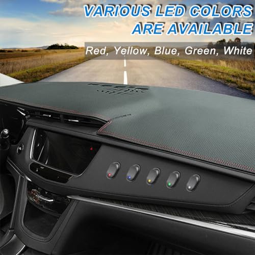 DAOKAI LED Lighted Rocker Switch 12V 30A SPST 3 Pin ON Off Toggle Switch Illuminated Red Lighted Oval Shaped Switch for Automotive Truck RV Boats - 5pcs