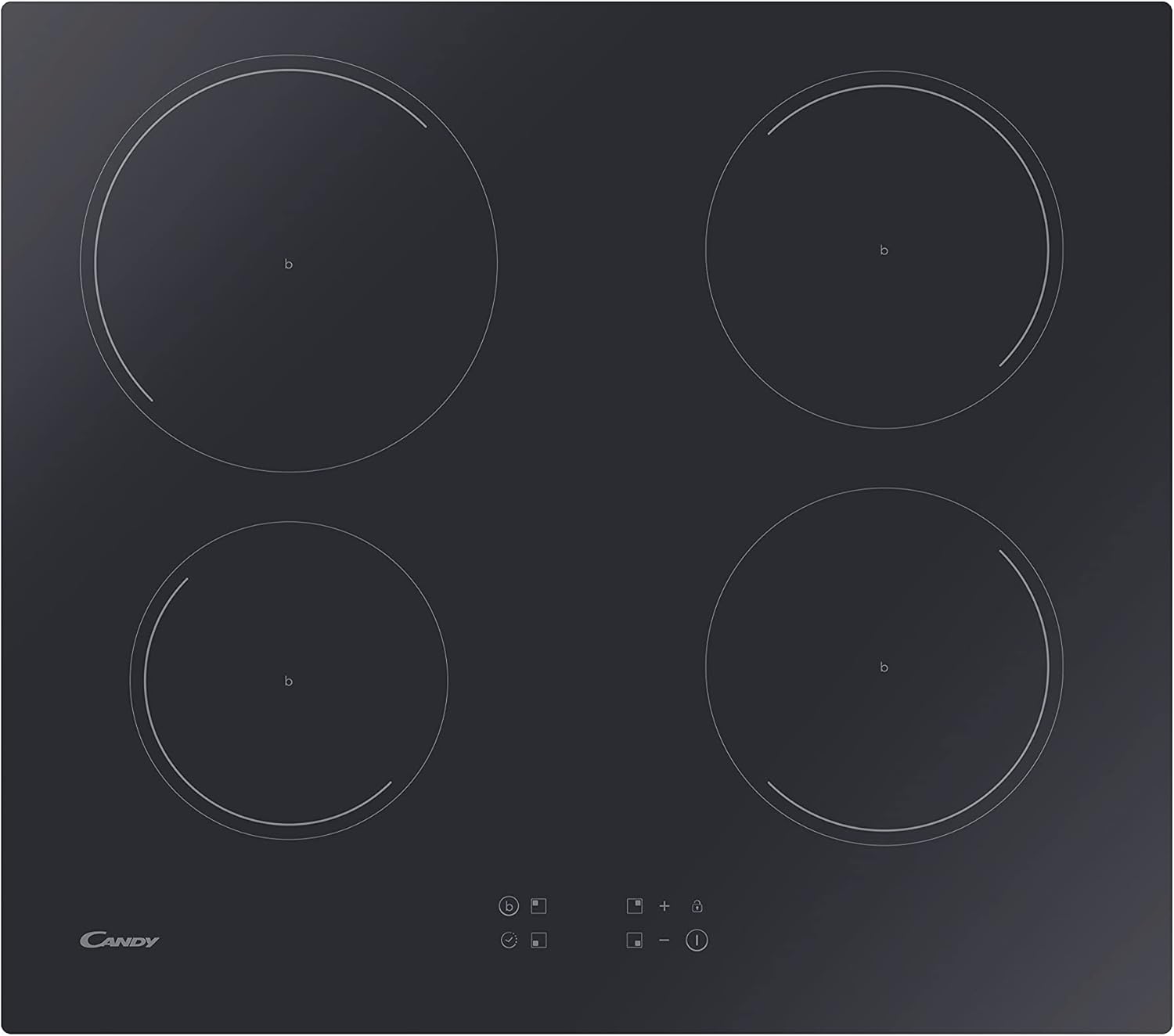 Candy CI642CTT/E1 60cm Induction Hob, 4 Boosters, Touch Control, Black Glass