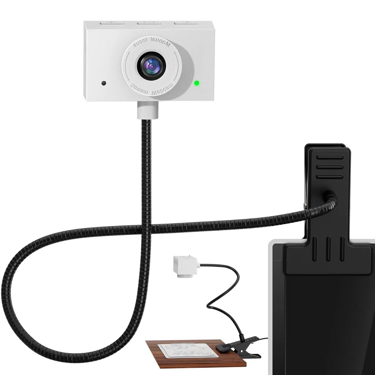 Danyesth Webcam for PC, Laptop Camera USB Webcam with Adjustable Gooseneck, Eye Contact 1080P Computer Camera for Presentation, Desktop Demo, Full-Body View, Video Call, Zoom, Teams, Skype (Black)