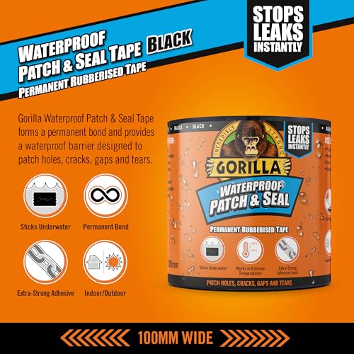 Gorilla Waterproof Patch & Seal Tape Black 3m