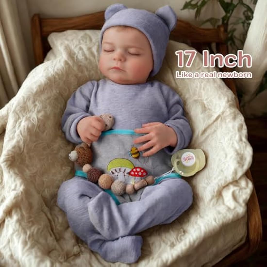 JIZHI 20" Realistic Reborn Baby Doll - Vinyl Newborn Baby Doll Boy With Sleeping Eyes - Lifelike Reborn Baby Dolls for Kids Age 3+