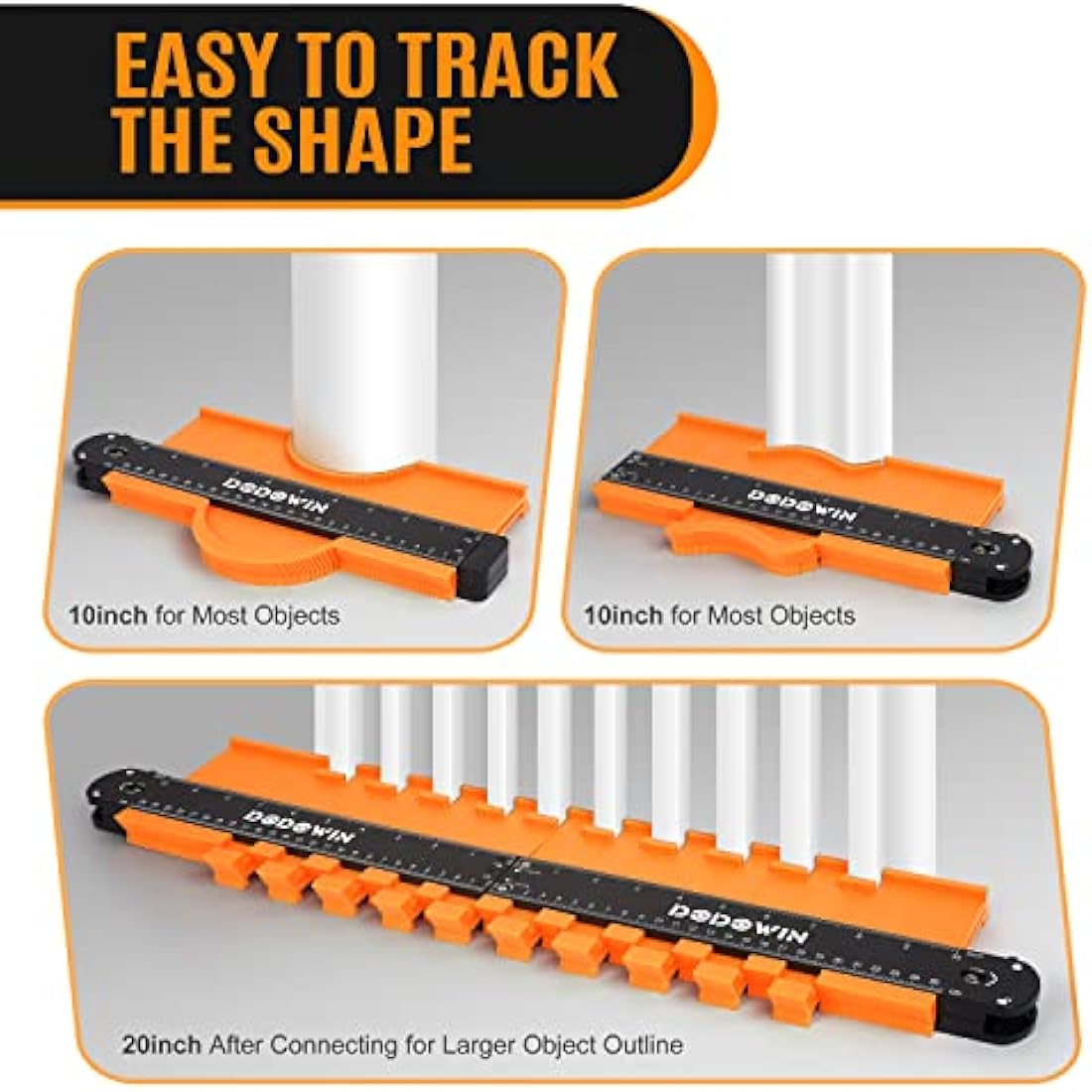 DODOWIN Connectable Contour Gauge 20", Laminate Flooring Shape Measuring Tool, Carpenter Gadgets for Men, Gifts for Dad Fathers Day, Personalised Gifts for Him Husband, Birthday Gifts for Men Dad