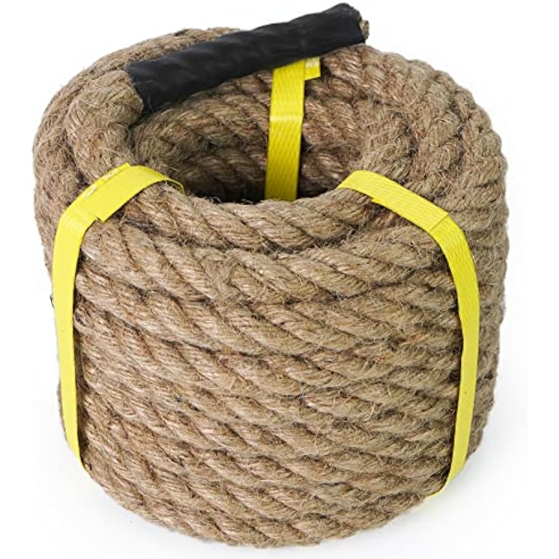 Aoneky 30 mm Jute Rope - 8m Heavy Duty 4 Strand Twisted Natural Hemp Rope for Garden, Tug of War, Decking Climbing and DIY Art Idea Decor (30mm /8m)