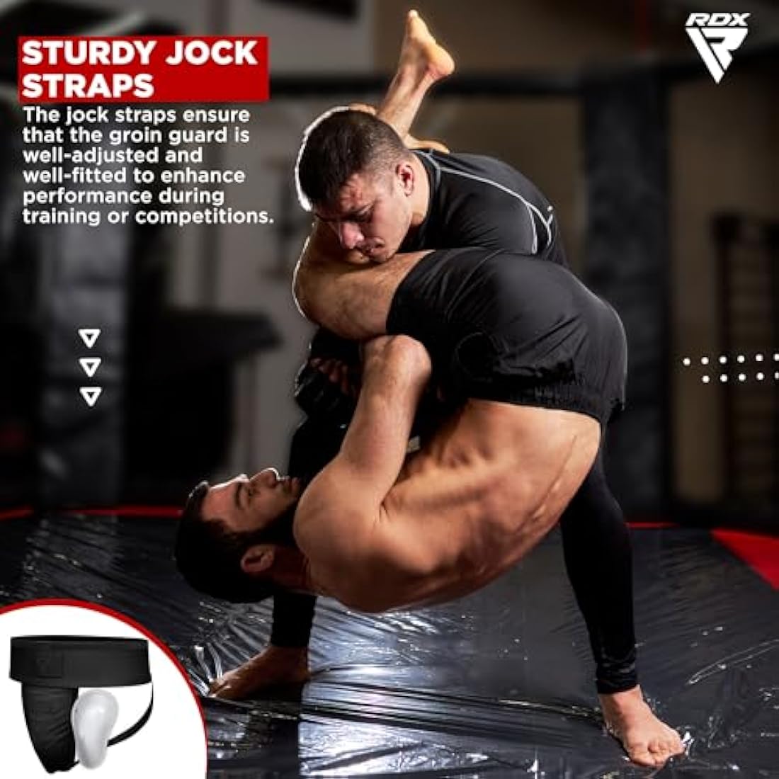 RDX Groin Guard Cup Men, Boxing Kickboxing MMA Muay Thai Sparring Groin Protector, Ventilated Adjustable, Jockstrap Taekwondo, Underwear Jiu Jitsu BJJ Protection, Boys Youth