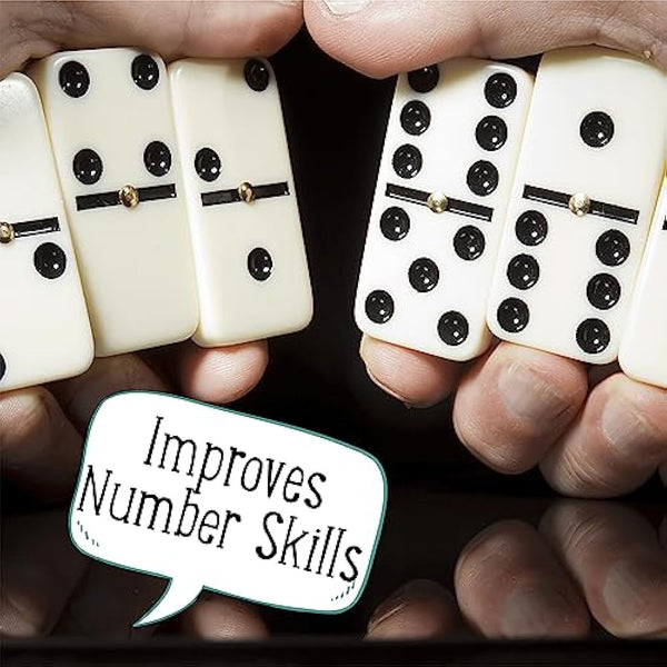 Jaques of London Dominoes - Luxury Dominoes Set for Adults & Kids | Traditional Game in Tin Box - Since 1795