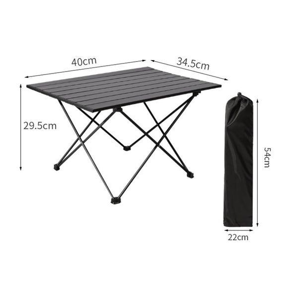 Portable Camping Table, Roll Top Aluminum Folding Lightweight Camping Table with Carry Bag for Picnic, Beach, Fishing, BBQ, Hiking, Fishing (Size L)