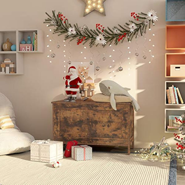 HOOBRO Storage Chest Trunk, Wooden Storage Box, Large Toy Chests with Lid, Toy Box Organizer Unit, Bed End Storage Bench, Shoe Bench, Entryway, Hallway, Bedroom, Rustic Brown EBF75CW01G1