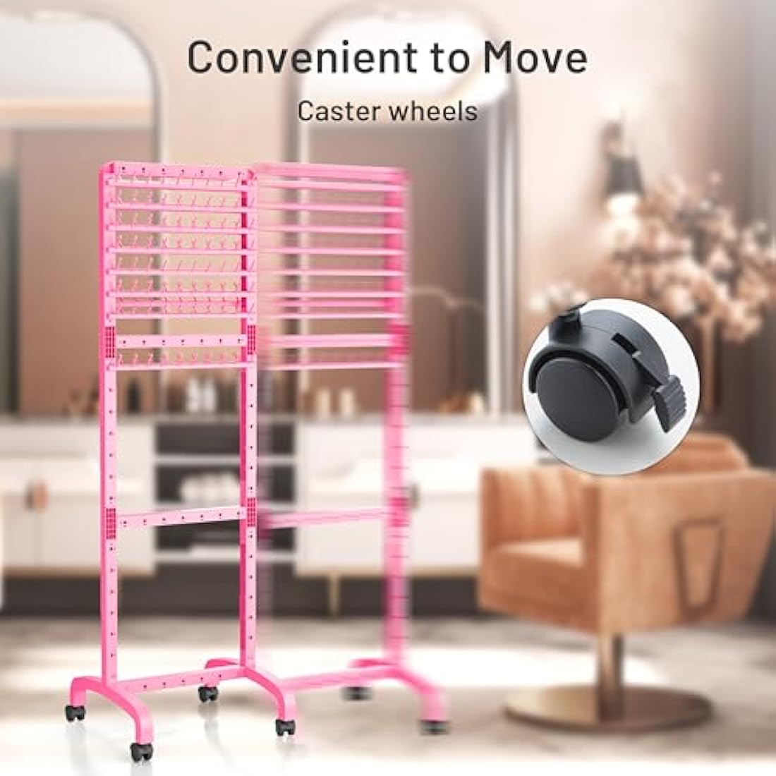 Adjustable Braiding Hair Rack with 160 Pegs, 2-sided Braid Rack for Braiding Hair, Movable Hair Racks for Braiders Standing with Wheels, Hair Extension Holder for Braiders, Hairstylists