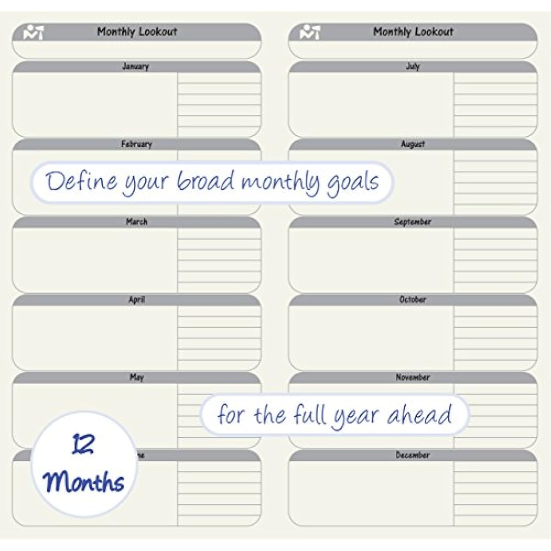 2 Pack Calendar To-Do List Weekly Planner Refill Insert for Standard Traveller's Notebook Leather Journal - 21x11cm Ideal Weekly Diary Notebook