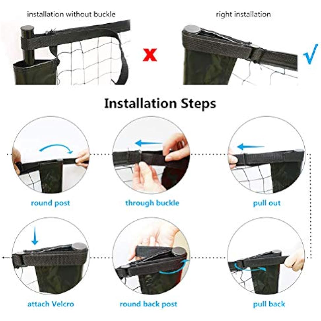 Aoneky 22x3ft Pickleball Paddle Tennis Net Set, Metal Stand and PE Net - Portable PickleBall Net for Volleyball Tennis Driveway Outdoor Garden Beach (22 x 3 ft)