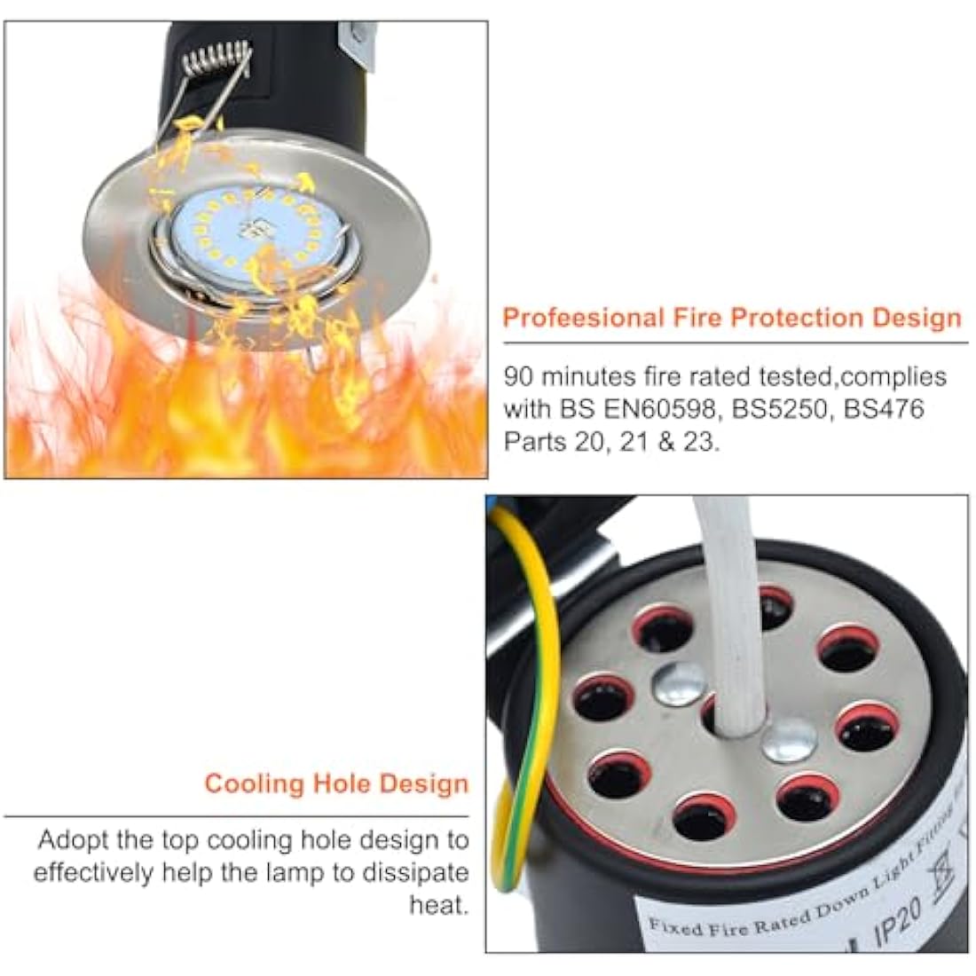 HiBay 4X 5W Dimmable Fire Rated GU10 LED Downlights Recessed Ceiling Lights Spotlight Brushed Chrome Warm White 240V