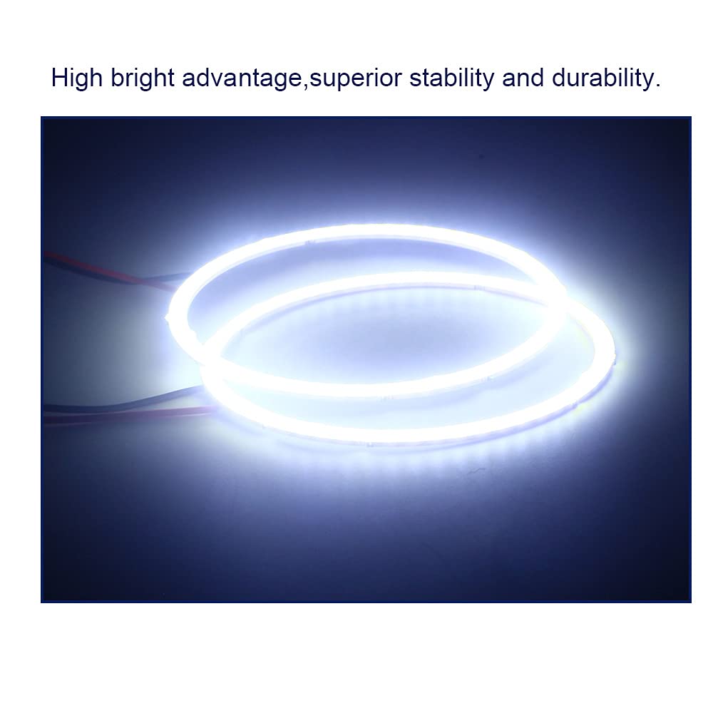 Qasim Car Angel Eyes COB Light Halo Ring 120MM 93SMD Headlight Lamp White 12V 24V(Pack of 2PCS)