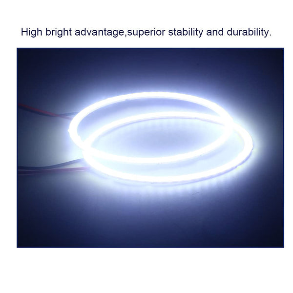 Qasim Car Angel Eyes COB Light Halo Ring 120MM 93SMD Headlight Lamp White 12V 24V(Pack of 2PCS)
