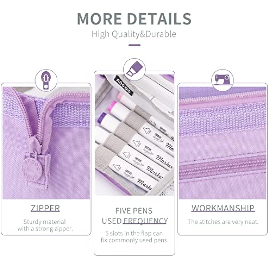 EASTHILL Pencil Case Large Capacity Pencil Pouch Handheld Pen Bag Cosmetic Portable Gift for Office School Teen Girl Boy Men Women Adult