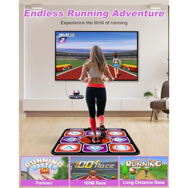 Acelufly Dance Mat, Electronic Dance Mat for TV with Camera, Non-slip Dance Mat for Girls, Birthday Gifts Dance Game Mat for Kids Adults Girls Boys (Black)