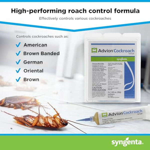 Advion Cockroach Gel Bait 4 X 30 Gram Tubes Roach Control Syngenta