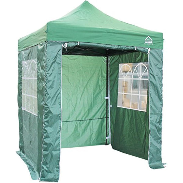 All Seasons Gazebos 2x2 Fully Waterproof Pop up Gazebo With 4 Zip up Sides and Accessories - Green