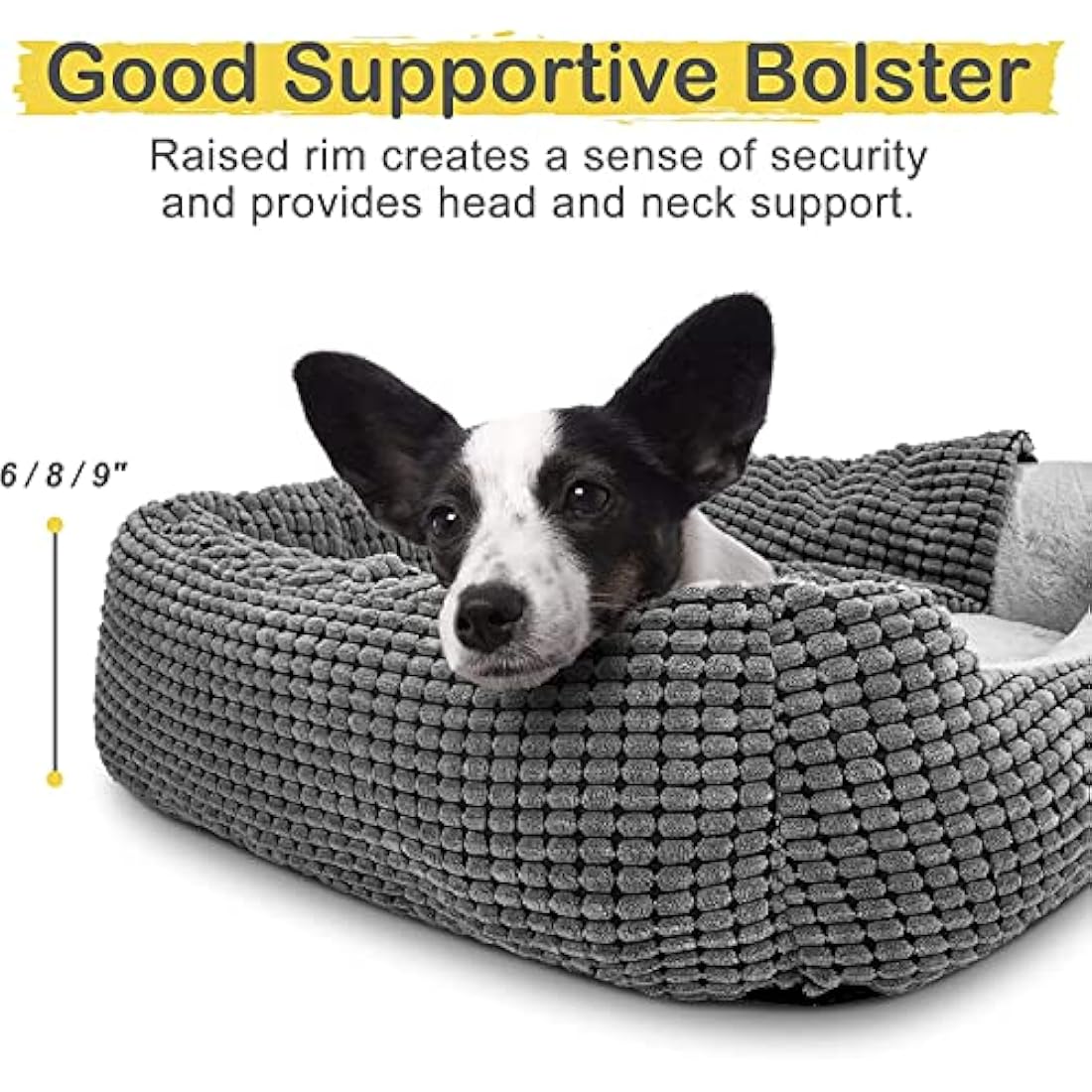 JOEJOY Rectangle XL Dog Bed Warm Hooded Dog Bed, Luxury Super Soft Pet Cave Bed Washable, Fits Up To 20/30/40/60lbs Pets