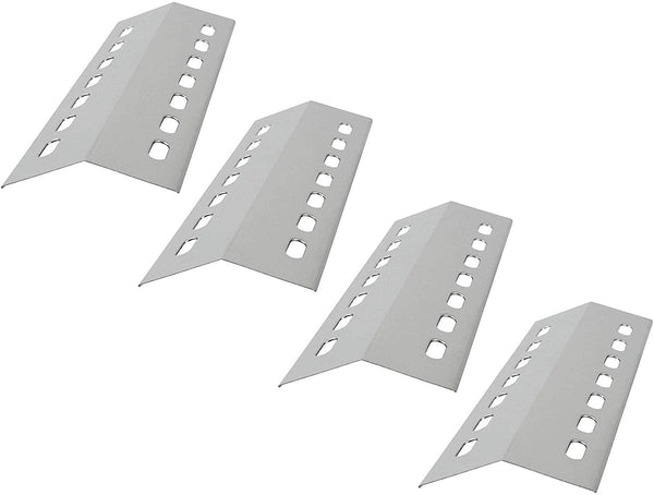 GriHero 4-Pack Stainless Steel Burner Cover for Weber, Charbroil, Kenmore, Outback Spectrum - 41 cm x 14 cm Flame Distributor BBQ Heat Plate Gas Grill