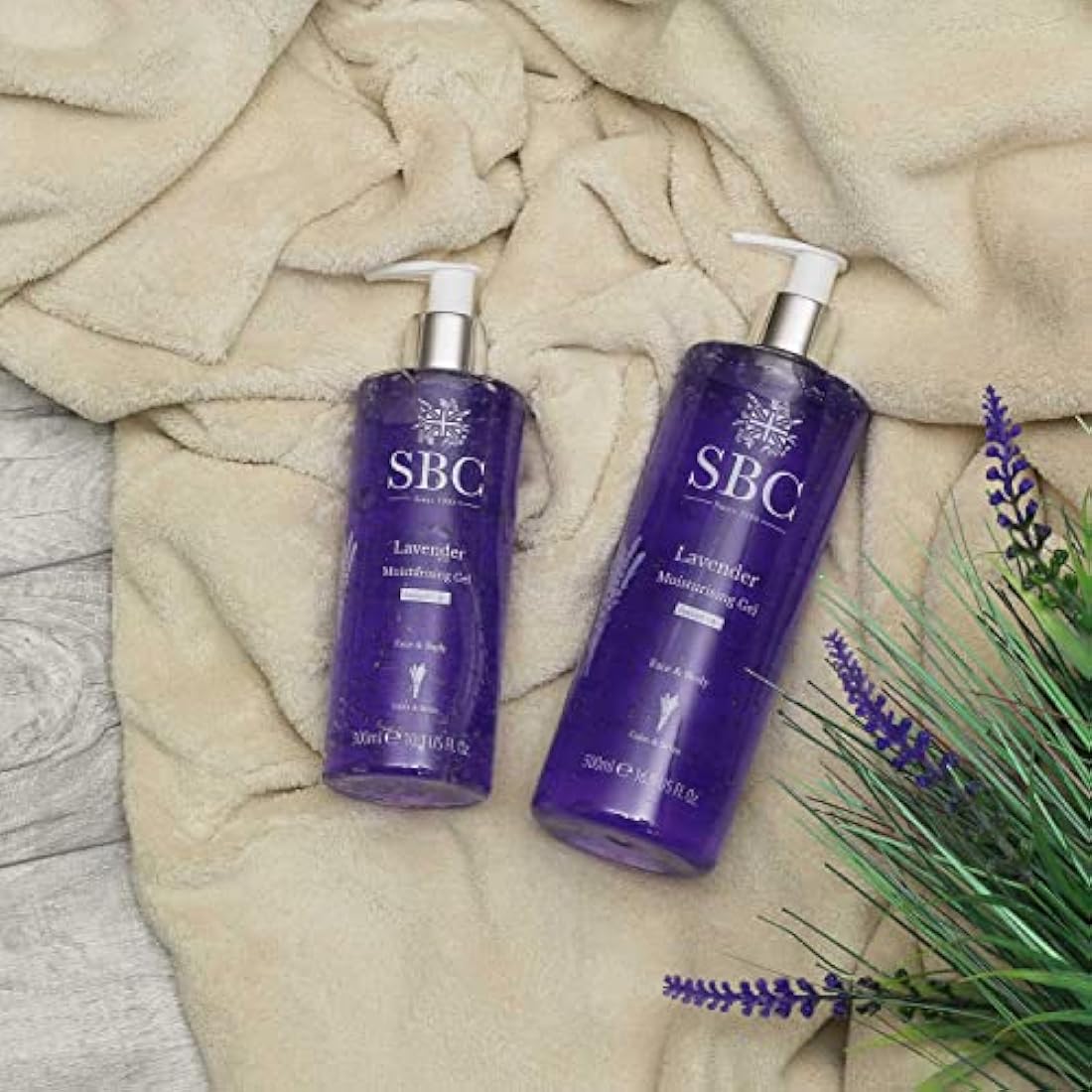 SBC Skincare Lavender Moisturising Gel - 500ml | Lavender Moisturiser For Face And Body | Lavender Body Lotion | Vegan Friendly Gel With Lavender Oil | Cooling After Sun Gel