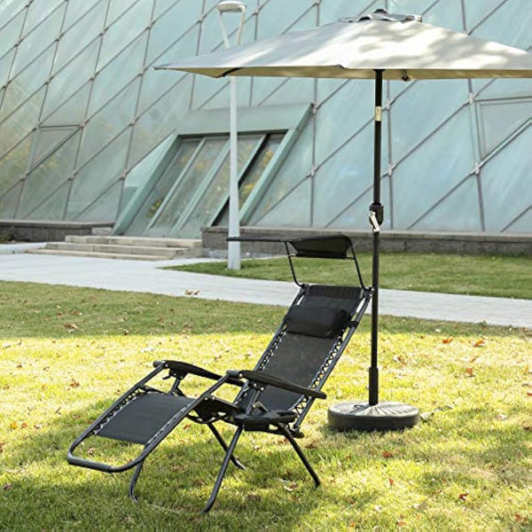 IntimaTe WM Heart Deck Chair, Alloy Steel, Black, 177 cm x 110 cm x 67 cm